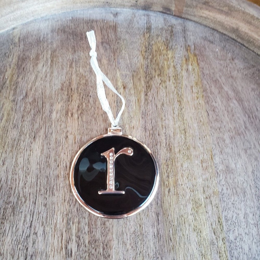 2012 Harvey Lewis Holiday Christmas Ornament Swarovski Element Black Round “r"